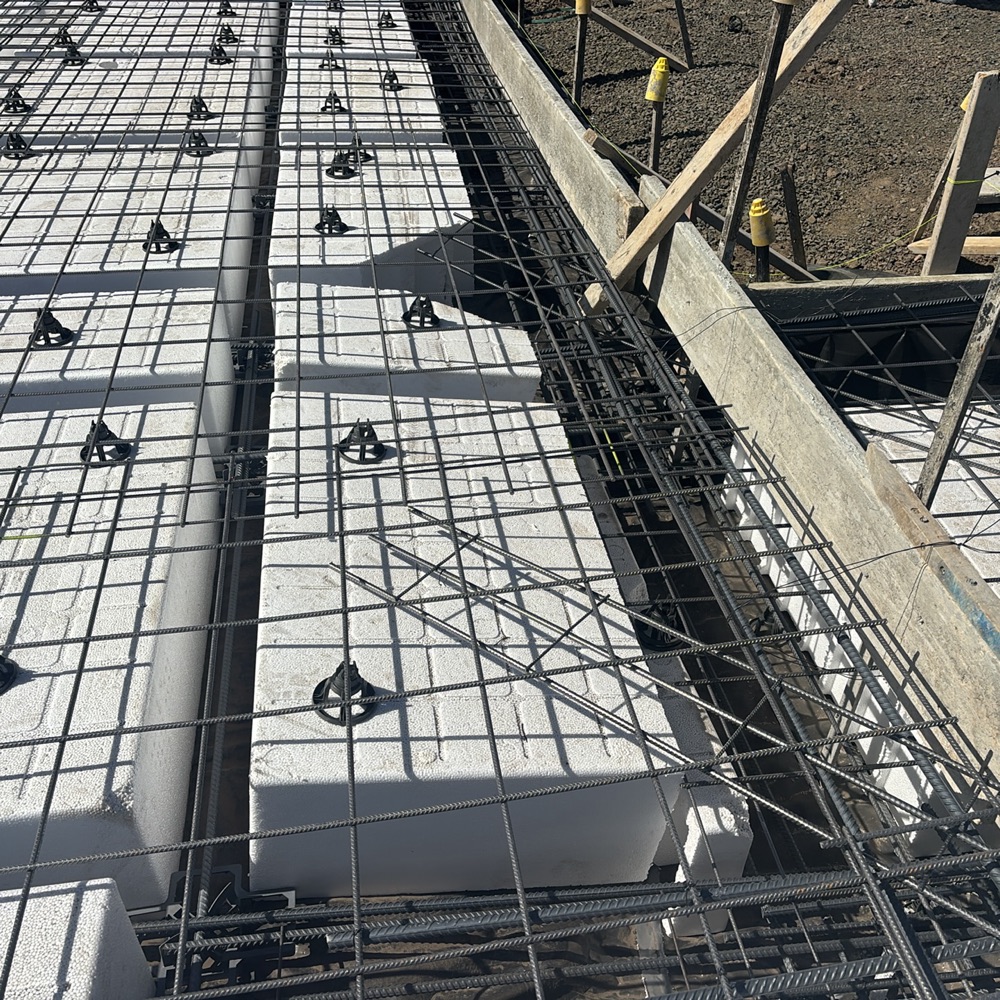 Waffle pods loose and not fixed down before the pour, found during a slab pre-pour inspection in Mickleham